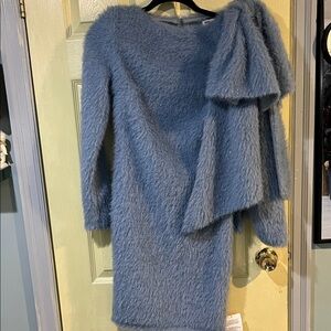 ASOS Luxe Super elegant Light Blue faux fur dress